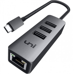 Adapter Hub Typ-C Uni USB-C to Ethernet Hub-57118